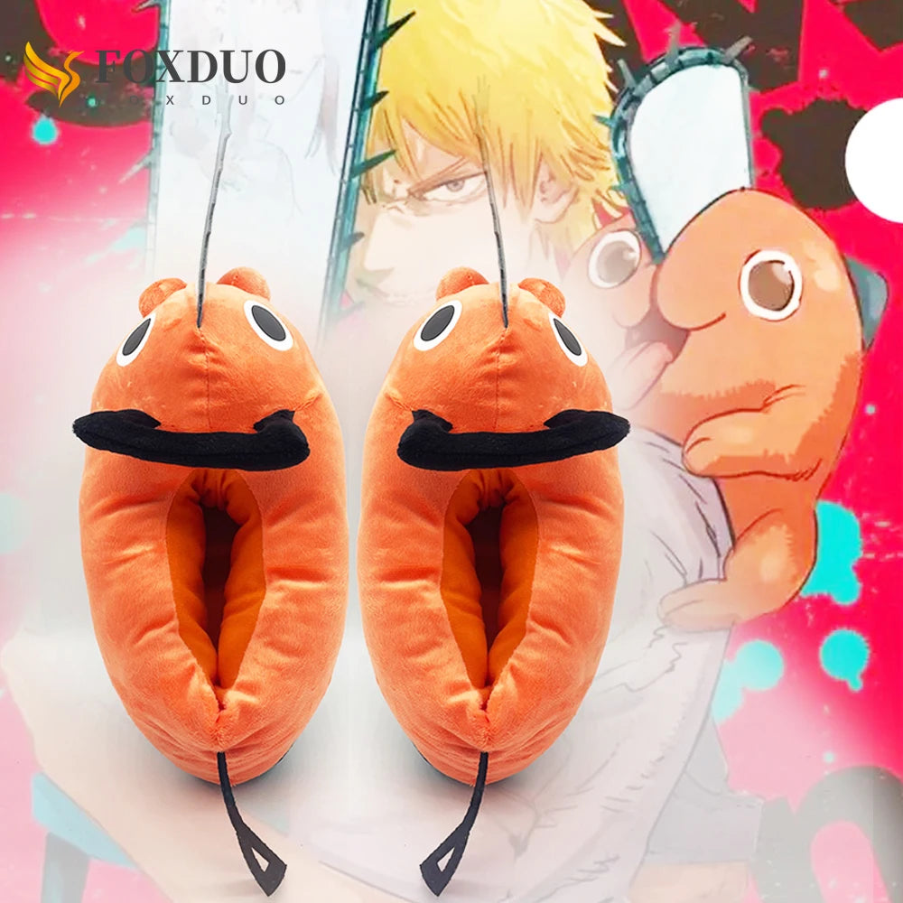 Chainsaw Man Pochita Plush Slippers