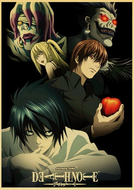 Classic Anime Series Death Note Posters Retro Kraft Paper Poster Bar Room  Decoration Painting Art Wall Sticker Picture From Yhn_home, $15.09