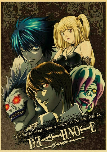Classic Anime Series Death Note Posters Retro Kraft Paper Poster Bar Room  Decoration Painting Art Wall Sticker Picture From Yhn_home, $15.09