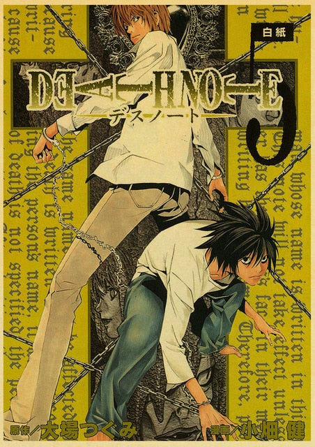 Classic Anime Series Death Note Posters Retro Kraft Paper Poster Bar Room  Decoration Painting Art Wall Sticker Picture From Yhn_home, $15.09